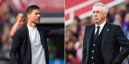 Xabi Alonso (izquierda) y Carlo Ancelotti (derecha)