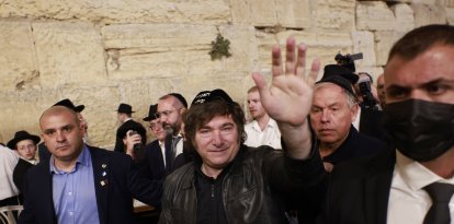 Argentina's President Javier Milei visits the Western Wall in the old city of Jerusalem