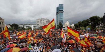 Protesta antigubernamental en Madrid, España