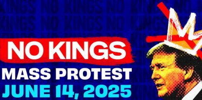 Cartel anunciando las protestas contra Trump en el 'No Kings Day'