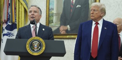 The special envoy for the Middle East, Steve Witkoff, with President Donald Trump.