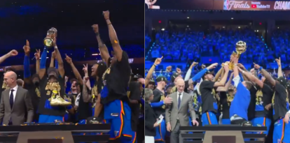 Los jugadores del 'Thunder' celebran su primer anillo de la NBA