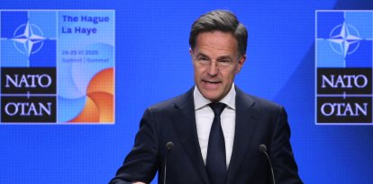 El Secretario General de la OTAN Mark Rutte ofrece una conferencia de prensa