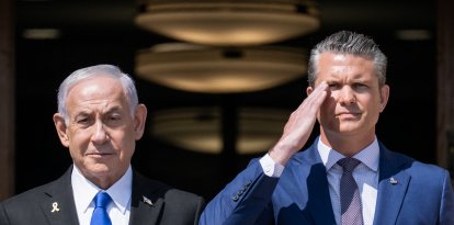 Secretary of Defense Pete Hegseth with Israeli Prime Minister Benjamin Netanyahu