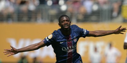 Dembele celebra su anotación contra el Real Madrid