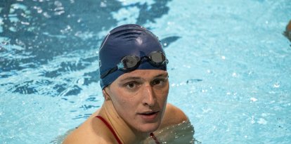 El nadador transgénero Lia Thomas, durante una competición