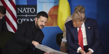 Imagen de archivo de Donald Trump y Volodímir Zelenski