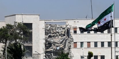 Destruction at the Syrian Army and Defense Ministry headquarters in Damascus following an Israeli attack