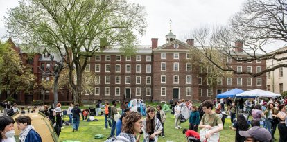 Pro-Palestinian students at Brown University