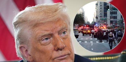 Donald Trump, en la Casa Blanca. Imagen del tiroteo en Nueva York.