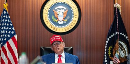 US President Donald Trump in the Situation Room of the White House