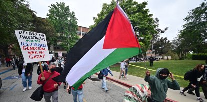 Pro-Palestinian students protest at the University of California (UCLA)