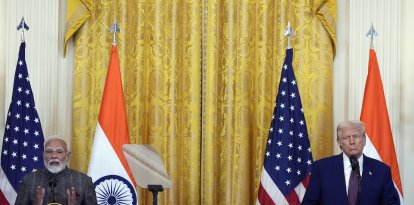 Narendra Modi y Donald Trump comparecen en la Casa Blanca. Febrero de 2025