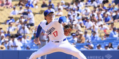 Shohei Ohtani, durante un juego con los Dodgers de Los Angeles