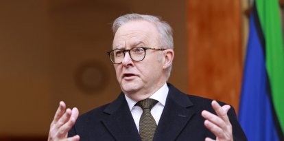 Australian Prime Minister Anthony Albanese speaks during a press conference