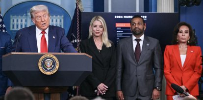 Trump en la sala de prensa de la Casa Blanca/ Andrew Caballero- Reynolds