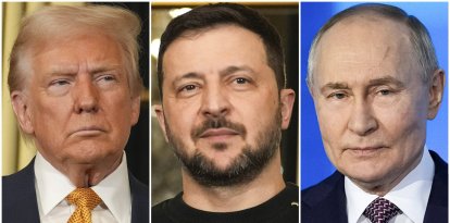 Donald Trump, Volodímir Zelenski y Vladímir Putin