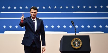 Charlie Kirk en un evento en enero de este año