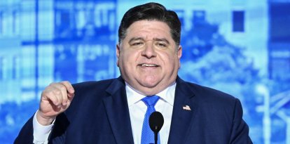 Illinois Governor JB Pritzker speaks on the second day of the Democratic National Convention (DNC) at the United Center in Chicago, Illinois, on August 20, 2024. Vice President Kamala Harris will formally accept the partys nomination for president at the DNC which runs from August 19-22 in Chicago. (Photo by Mandel NGAN / AFP)