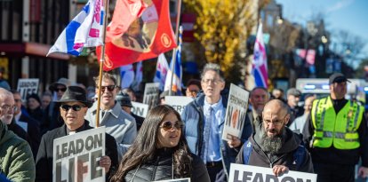 Pro-life demonstrators attend the National Men's March to Abolish Abortion