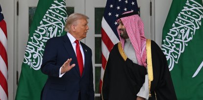 Donald Trump y Mohammed bin Salmán, antes de reunirse en la Casa Blanca