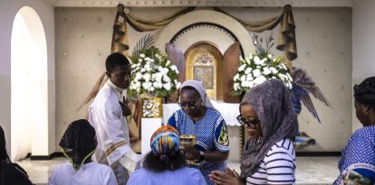 Iglesia católica en Lagos (Nigeria). Imagen de archivo