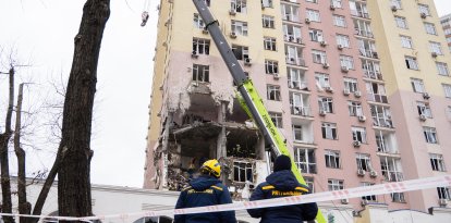 Edificio atacado en Kiev/ Serhii Okunev