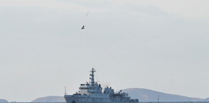 Un buque militar chino patrulla en la isla de Pingtan
