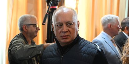 Diosdado Cabello, ministro del Interior chavista, en la ceremonia de juramentación de Delcy Rodríguez