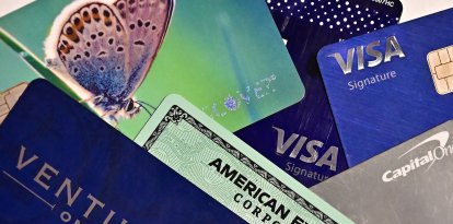 An illustration photo shows a display of credit cards (Files)