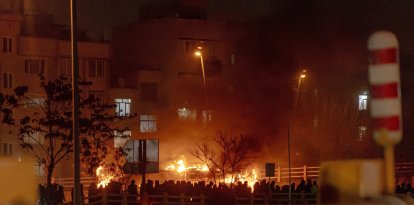 Iranians gather while blocking a street during a protest in Tehran, Iran on January 9, 2026. The nationwide protests started in Tehran's Grand Bazaar against the failing economic policies in late December, which spread to universities and other cities, and included economic slogans, to political and anti-government ones.