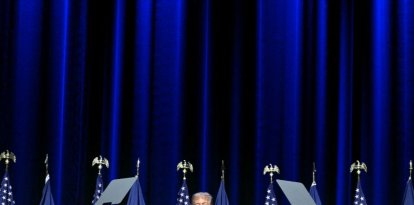 Donald Trump, habla en el Detroit Economic Club en Detroit