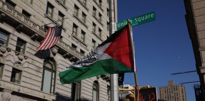 Manifestantes propalestinos en Nueva York