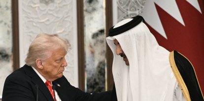 Donald Trump junto al emir de Qatar
