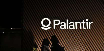 Stand de Palantir durante el Foro Económico Mundial