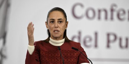 Claudia Sheinbaum durante una conferencia de prensa/ Alfredo Estrella