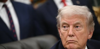 US President Donald Trump in the Oval Office of the White House in Washington