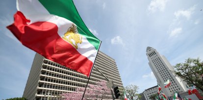 Demonstrators rally in solidarity with the Iranian protest movement in Los Angeles (Files)