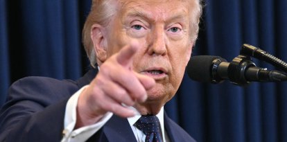 Donald Trump  en una conferencia de prensa/ Saul Loeb