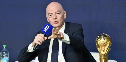 Gianni Infantino, en el sorteo de la fase de grupos de la Copa Mundial de la FIFA 2026. Diciembre de 2025