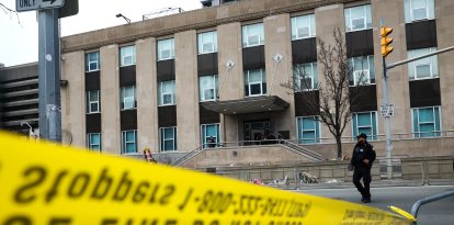 Consulado de EEUU en Toronto (Canadá) tras ser blanco de un tiroteo. Marzo de 2026