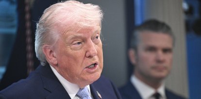 El presidente Donald Trump hablando sobre el conflicto en Irán, el pasado 6 de abril.