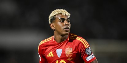 Lamine Yamal, durante un juego con España. Septiembre de 2025