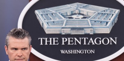 US Secretary of Defense Pete Hegseth speaks during a press briefing at the Pentagon in Washington, DC, on April 16, 2026. The United States will prevent all shipping from entering or exiting Iranian ports in the Strait of Hormuz for "as long as it takes," US Defense Secretary Pete Hegseth said on Thursday, the fourth day of the blockade. (Photo by SAUL LOEB / AFP)