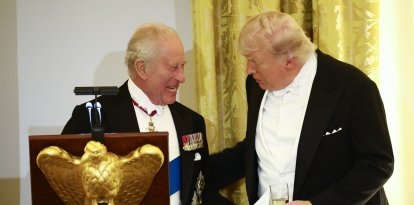 Donald Trump y el rey Carlos III durante la cena de Estado
