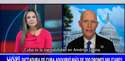Karina Yapor entrevista al senador Rick Scott en Voz News