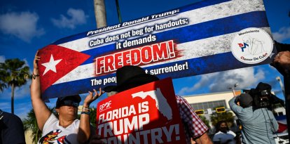 Manifestación en Miami en apoyo a la imputación de Raúl Castro por el Departamento de Justicia, este miércoles 20 de mayo.