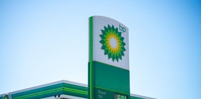 Gasolinera de Bp. Imagen de archivo