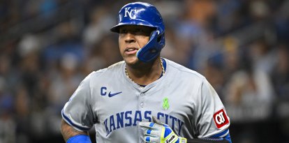 Salvador Pérez durante un juego