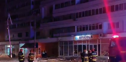 Lugar del impacto de un dron en la ciudad de Galati, en el este de Rumanía.